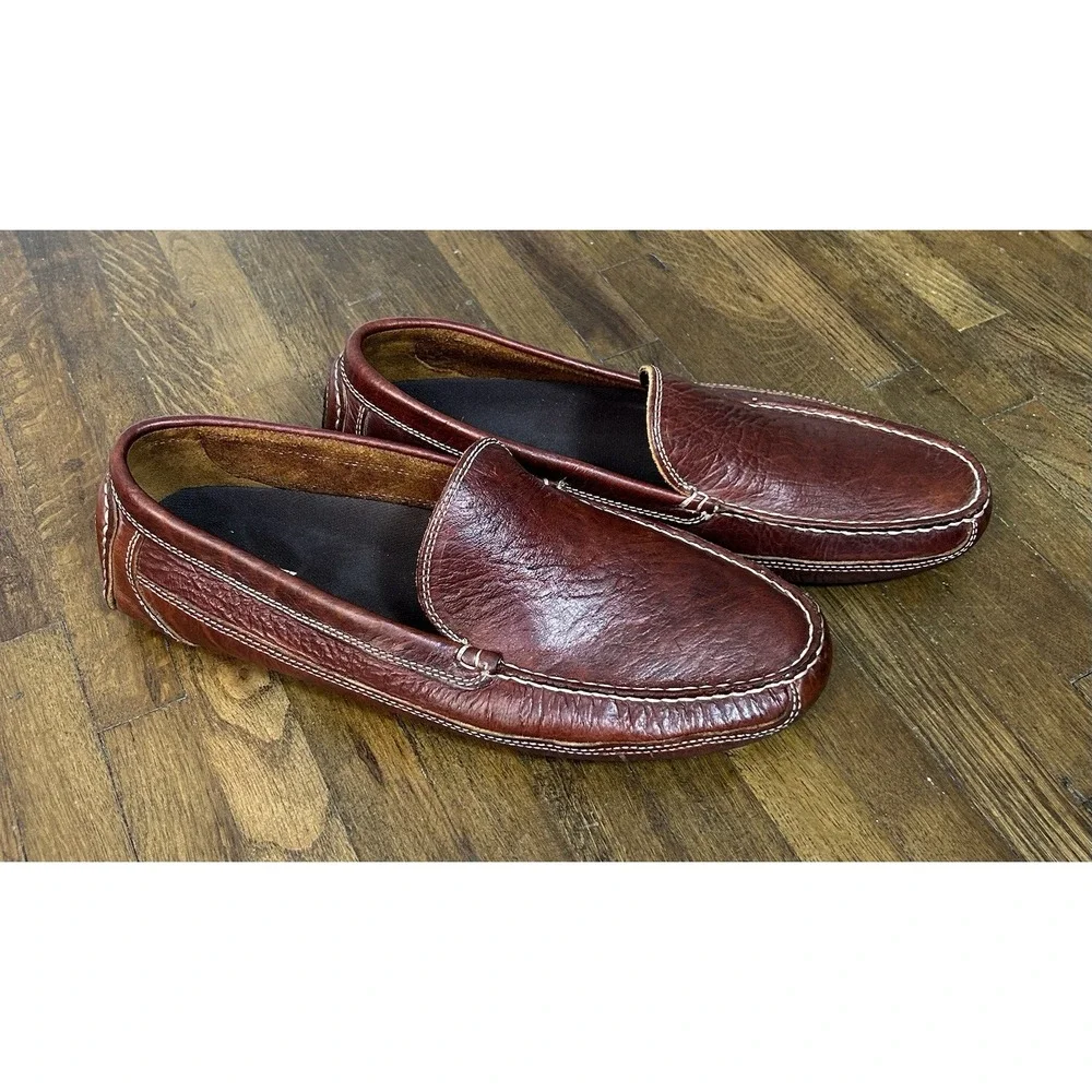 Duluth Trading Company Men's Pebbled Bison Leather Driving Moccasins  Size 13W